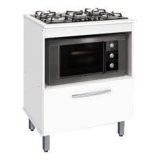Imagem de Balcao / Gabinete P/ Cooktop 05 Bocas E P/ Forno Bur. Branco - PASSE B
