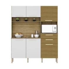 Imagem de Armario De Cozinha Compacta 6 Portas 2 Gavetas Montesa Freijó supremo ripado Freijó