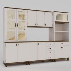 Imagem de Cozinha Compacta Retrô 4 Peças Off White-nogueira Modelo 006