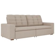 Imagem de Sofá Retrátil E Reclinável Bipartido 4 Lugares 250cm Sonza Veludo Bege