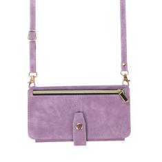 Imagem de Capa de telefone carteira crossbody para Samsung Galaxy S21 S23 FE S24 S22 Plus Note 20 Ultra A53 A14 A34 A54 porta-cartões cordão de couro, roxo, para Galaxy S23