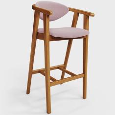 Imagem de Banqueta Alta Para Cozinha Bancada Bar Sala de Jantar Fixa Cecília L02 Bouclê Rosê - Lyam