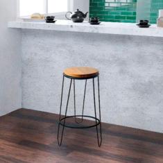 Imagem de Banqueta Banco Guatemala Estilo Industrial Preto Preto