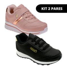 Imagem de Kit 2 Tênis Feminino Menina Escolar Casual-Feminino