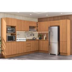 Imagem de Cozinha Completa Ciela 14 Peças (5Aéreos+4Balcões+2Paneleiros+3Complementos) C14P80 Canela - Kappesberg