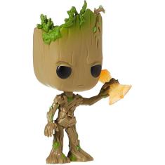 Imagem de Funko POP! Marvel: Vingadores Guerra Infinita - Groot com Stormbreaker -,Multicolor