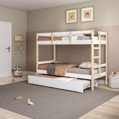 Imagem de Treliche Solteiro Soft Madeira e Mdf Casatema Branco/natural