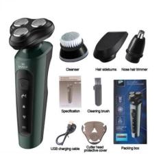 Imagem de Barbeador Rotativo USB, Preto e Prata, Acessórios Incluídos - Master