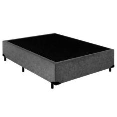 Imagem de Cama Box Casal Suede Cinza EMTH 138x188x40 - Empório Mathias