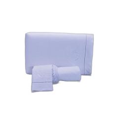 Imagem de Jogo Lençol Cama Viúva Percal 200 Fios Bordado Branco 3Un