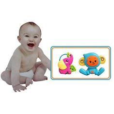Imagem de Kit 2 Chocalhos Diferentes Coloridos e Divertidos Moppet Toys