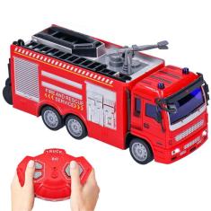 Imagem de Carro De Controle Remoto Caminhão De Bombeiro 23cm - Dm Toys