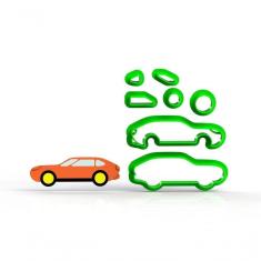 Imagem de Cortador Brinquedo - Carrinho Mod 2 Modular Hot Weels Carros Tamanho 5 Cm