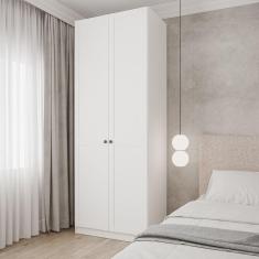 Imagem de Guarda Roupa Modulado 2 Portas Internacionais com Cabideiro e 2 Gavetas Hera CabeCasa MadeiraMadeira Branco Geada