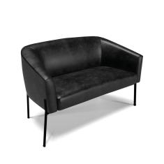 Imagem de Sofá Namoradeira 2 Lugares Pé De Ferro Preto Stella Corano D03 - D'rossi Cor Preto