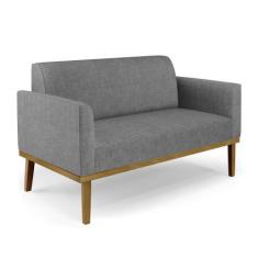 Imagem de Sofá Namoradeira Base De Madeira Fixa Castanho Marisa Linho D03 - D'ro