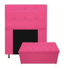 Imagem de Kit Cabeceira E Calçadeira 100 Cm Solteiro Pink