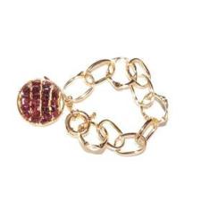 Imagem de Pulseira folheada a ouro com pedras vinho
