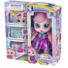 Imagem de Boneca Rainbow Surprise Cabelo Rosa Com Mechas Cotiplas