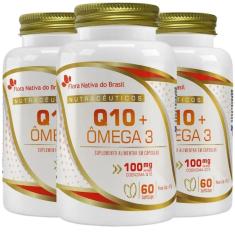 Imagem de Kit 3X Coenzima Q10 100Mg Com Ômega 3 60 Cápsulas - Flora Nativa