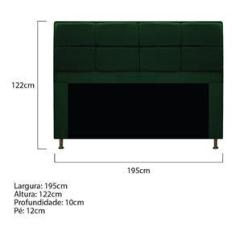 Imagem de Cabeceira Munique 195cm King Size Suede Verde Adj Decor