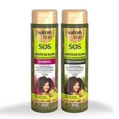 Imagem de Kit Shampoo e Condicionador SOS Cachos Azeite de Oliva Salon Line