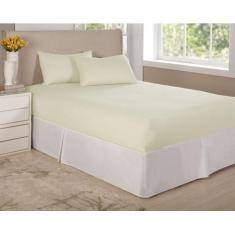 Imagem de Jogo De Lençol Palha Cama Casal King 3 Pçs Algodão Percal 150 Fios - C