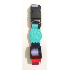 Imagem de Coleira Seda 25mm Quadriculado Colorido (32cm49cm) - Nica Pet