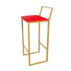 Imagem de Banqueta Alta Balcão Bistrô Dourada Confort Industrial Premium Estofad