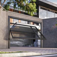 Imagem de Portão Contrapeso de Aço Galvanizado com Grade Tubolar 220x240 Req: 8,7 Cinza