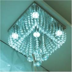 Imagem de Lustre Cordão de Castanhas em Acrílico c/ Esferas de 40mm com 30cm De Altura