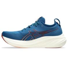 Imagem de ASICS Tênis de corrida masculino Gel-Nimbus 26, Azul marinho/laranja desbotado, 41