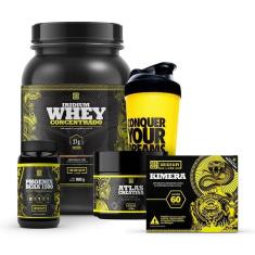 Imagem de Whey Protein Concentrado + Creatina 90g + Kimera thermo + Bcaa + Shaker Iridium Labs-Unissex