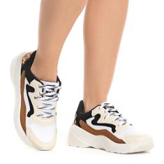 Imagem de Tênis Casual Feminino Branco Caminhada Chunk Vili-Feminino