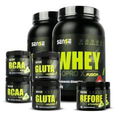 Imagem de 2 Whey Protein + 2 Bcaa + 2 Glutamina + 2 Pré Treino - Sense-Unissex