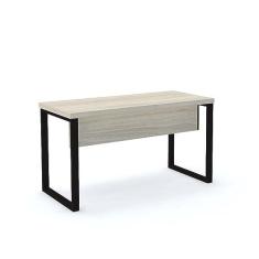 Imagem de Mesa de Escritório Pé Tubular Pe40 em Mdp 120 x 60 cm Cor Nogueira Casablanca Base Preta