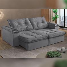 Imagem de Sofá Retrátil e Reclinável 210cm M164 Cinza Escuro