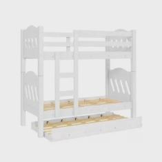 Imagem de Beliche perola com cama auxiliar branco - fenix moveis