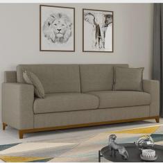 Imagem de Sofá Slim Living Vintage 3 Lugares 220cm em Linho Arte Cúbica Estofados