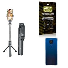 Imagem de Kit Tripé De Selfie + Capinha Motorola E7 Plus + Película 3D