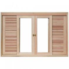 Imagem de Janela de Madeira Veneziana de Correr 100x200cm Com Caixilho 14cm  EWK