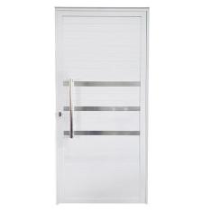 Imagem de Porta De Alum nio Lambril Branco Com Puxador E Friso Linha 25
