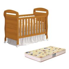 Imagem de Berço Mini Cama Danny com Colchão D18 de 10cm Bege - Reller Móveis