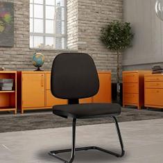 Imagem de Cadeira Para Escritório Job L02 Fixa Suede Marrom - Lyam Decor