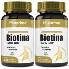 Imagem de Kit 2 Biotina 150% Cabelos E Unhas Firmeza & Crescimento - Fitoprime