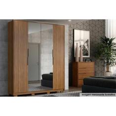 Imagem de Guarda Roupa Casal 4 Portas c/ 2 Espelhos Attore Amêndola Touch - Demó