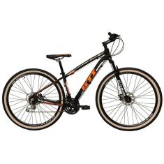 Imagem de Bicicleta Aro 29 Gti Roma Alumínio 27v Freio Disco Mecânico Pneu Faixa Bege - Preto-laranja Tam.15