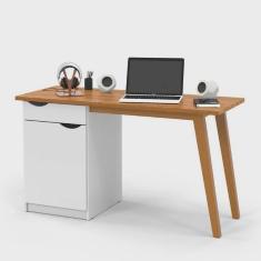 Imagem de Escrivaninha 1 Porta 1 Gaveta Branco/Cumaru Prism Patrimar