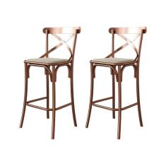 Imagem de Kit 2 Banquetas Katrina Em Aço Cobre - Cor: Marrom