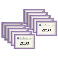 Imagem de Kit 10 Molduras Porta Diploma Certificado A4 21x30 Lilás
